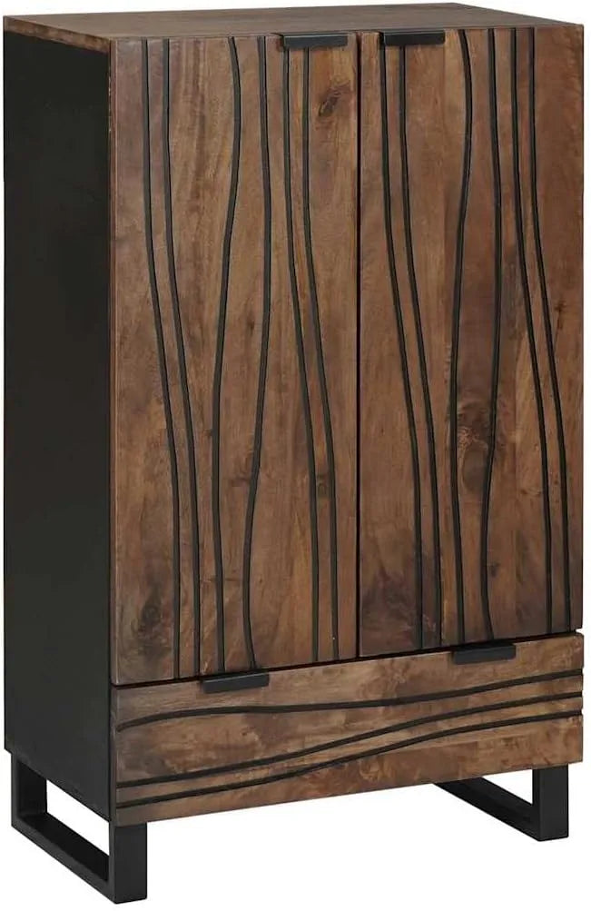 Komoda i szafka do przechowywania 60x33.5x100 cm z litego drewna mango: z drewna, 60 × 33.5 × 100 cm