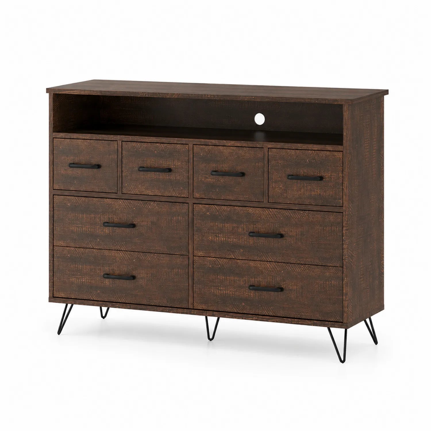 Komoda z MDF z 7 szufladami, Brązowy