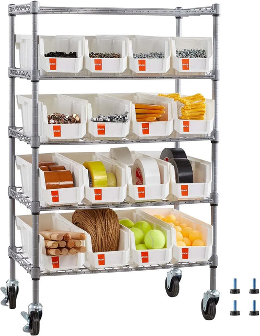VEVOR Regał na książki i regał stojący do przechowywania na kółkach – 5 poziomów, 610 × 355 × 1065 mm