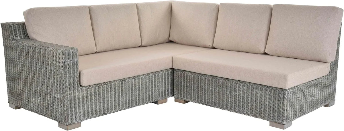 Sofa narożna – w kształcie litery L, 200 × 200 cm, szary, z technorattanu