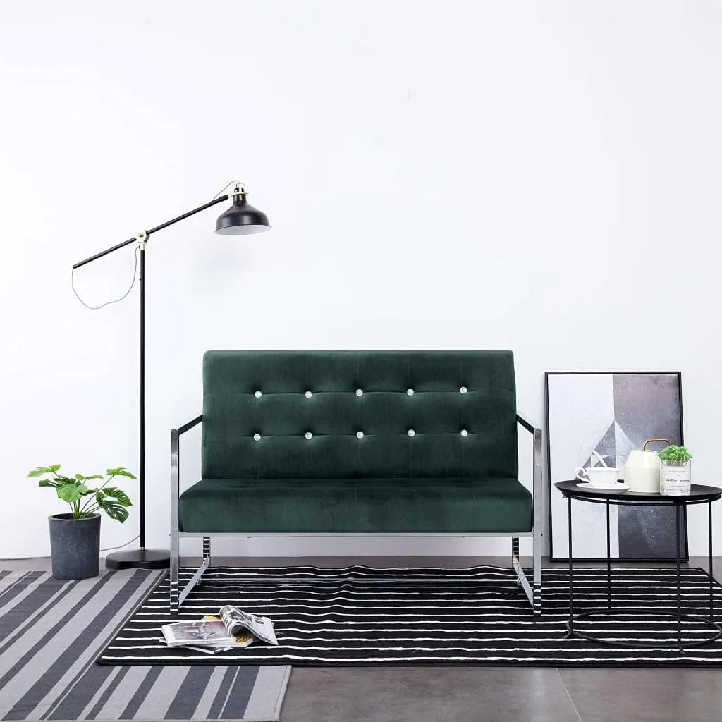 Sofa — tapicerka aksamitna, 2-osobowa, 114 × 78 × 81 cm