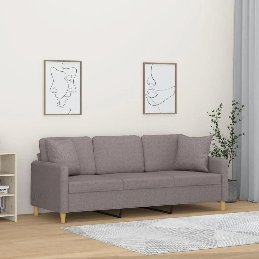 Sofa – tapicerka materiałowa, 3-osobowa, 198 × 77 × 80 cm, tapicerka materiałowa