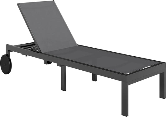 Outsunny Leżak ogrodowy i leżanka tarasowa: z oparciem, z aluminium, na kółkach, 120 kg