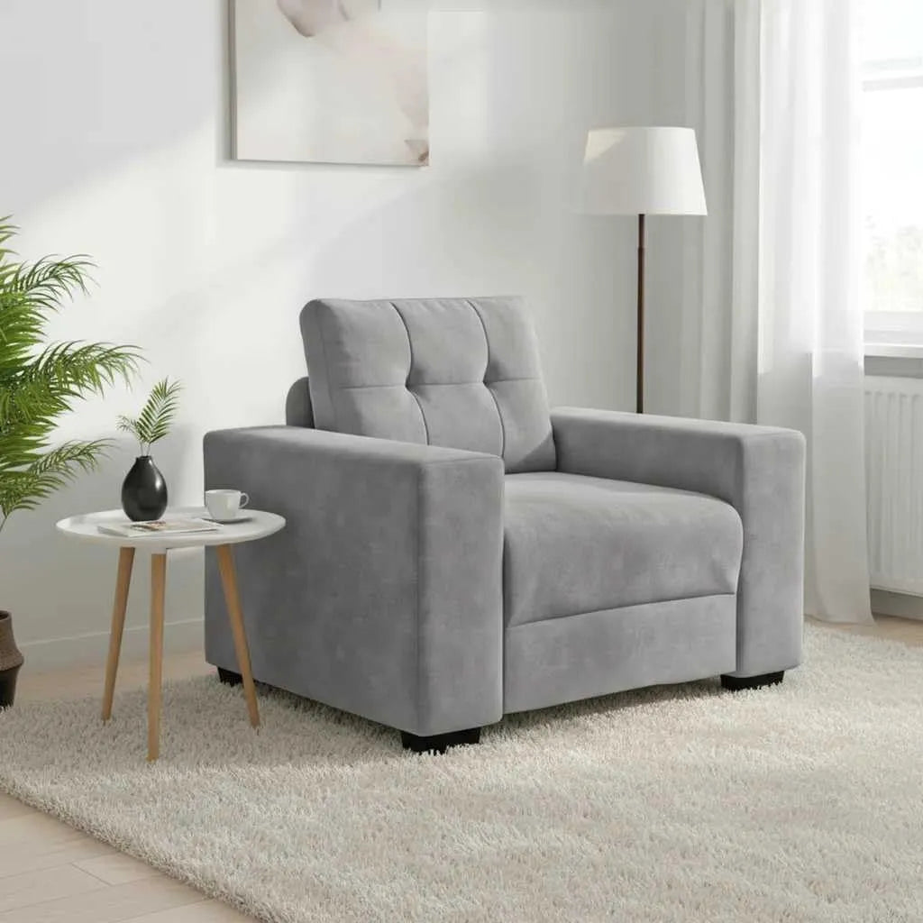 Sofa: z podłokietnikami, tapicerka aksamitna, 60 cm