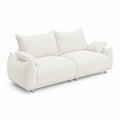 Sofa trzyosobowa z tkaniny Boucle Biała 210x90x85cm