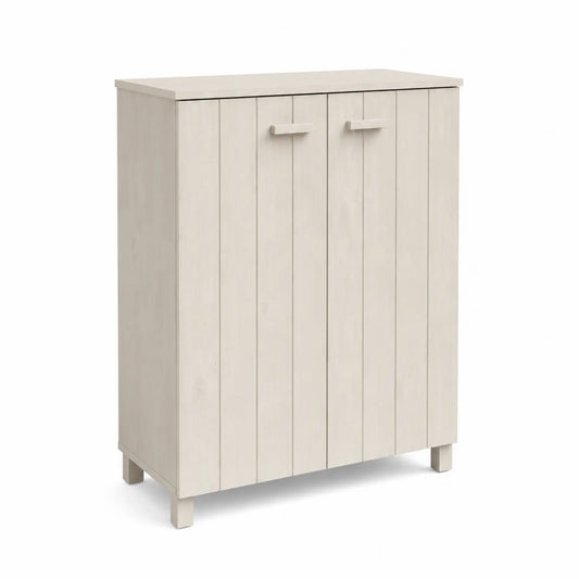 Szafka na buty drewniana Biała 80x35x100 cm