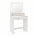 Toaletka z lustrem LED biała MDF