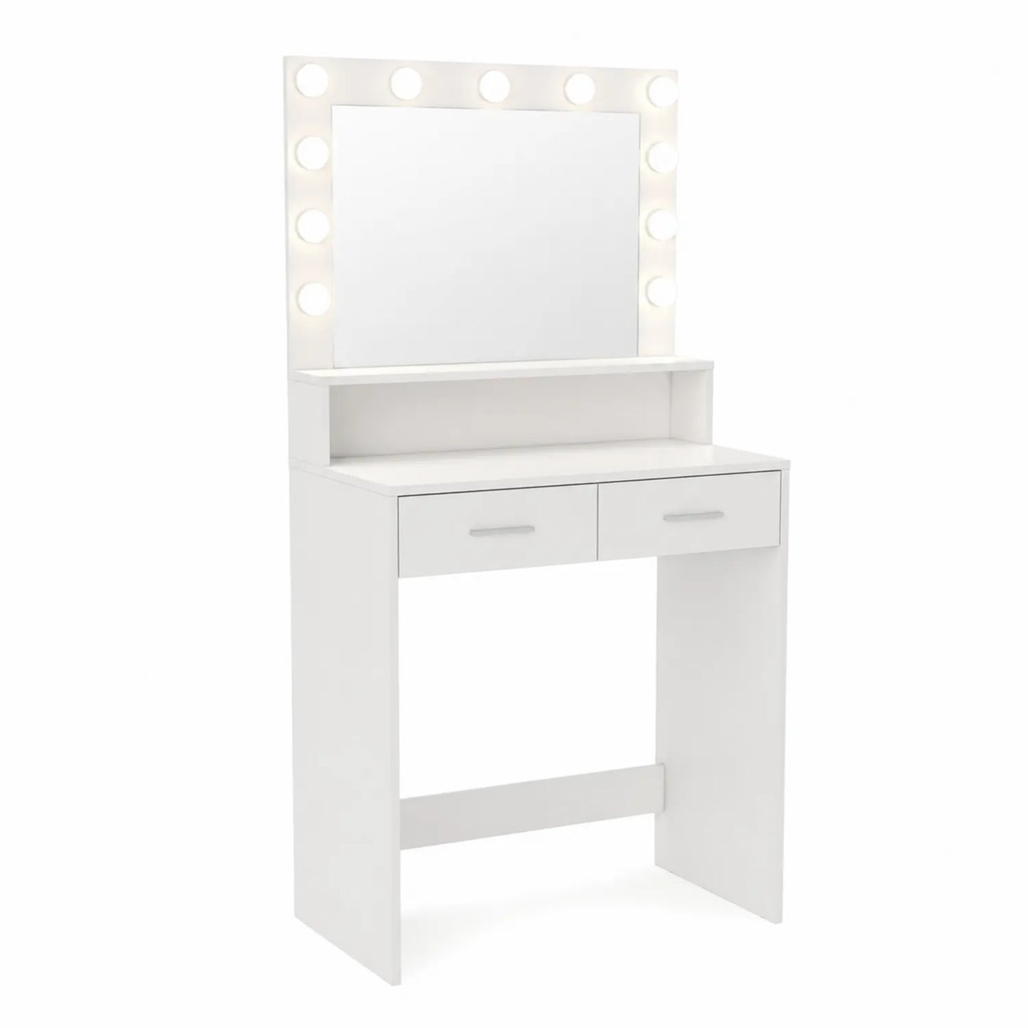 Toaletka z lustrem LED biała MDF