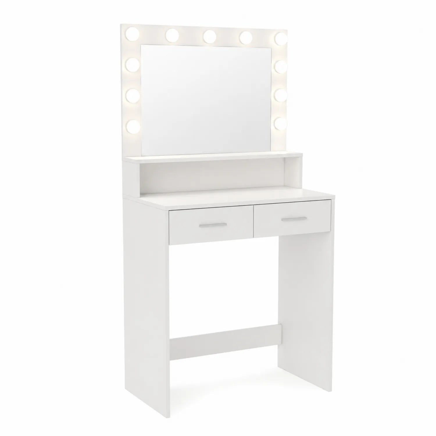 Toaletka z lustrem LED biała MDF