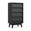 Komoda z 5 szufladami z płyty MDF w kolorze Czarnym